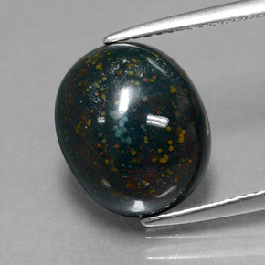 Eliotropio naturale verde da 6,89 ct, taglio ovale, opaco