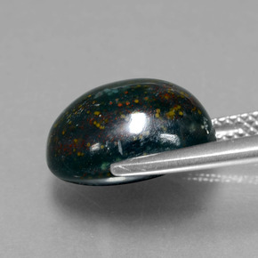 Eliotropio naturale verde da 6,89 ct, taglio ovale, opaco