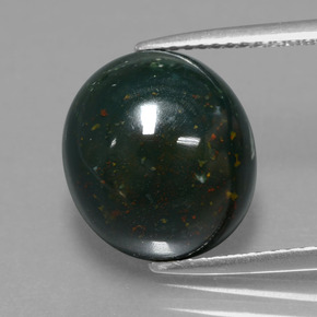 Eliotropio naturale verde da 7,40 ct, taglio ovale, opaco