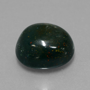 Eliotropio naturale verde da 7,40 ct, taglio ovale, opaco