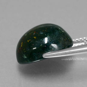 Eliotropio naturale verde da 7,40 ct, taglio ovale, opaco