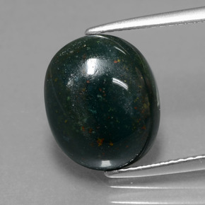 Eliotropio naturale verde da 5,82 ct, taglio ovale, opaco