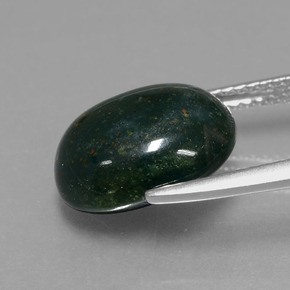 Eliotropio naturale verde da 5,82 ct, taglio ovale, opaco