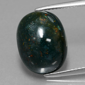 Eliotropio naturale verde da 7,75 ct, taglio ovale, opaco