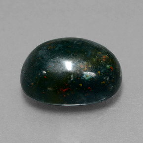 Eliotropio naturale verde da 7,75 ct, taglio ovale, opaco