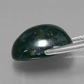 Eliotropio naturale verde da 7,75 ct, taglio ovale, opaco
