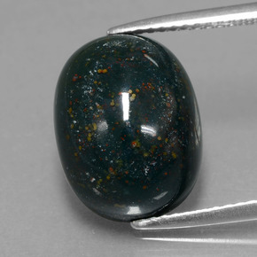 Eliotropio naturale verde da 9,10 ct, taglio ovale, opaco