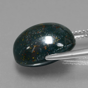 Eliotropio naturale verde da 9,10 ct, taglio ovale, opaco