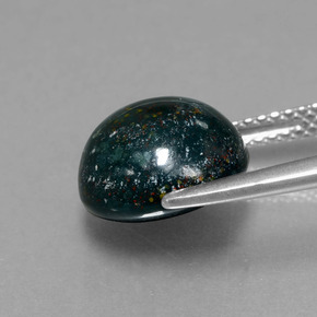 Eliotropio verde maculato naturale da 4,95 ct, taglio rotondo, opaco