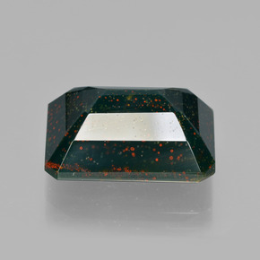 Eliotropio naturale verde da 9,73 ct, taglio smeraldo, opaco
