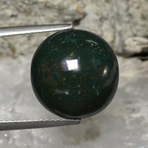 Eliotropio naturale verde da 11,27 ct, taglio rotondo, opaco