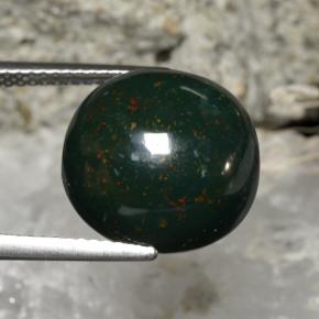 Eliotropio naturale verde da 11,27 ct, taglio rotondo, opaco
