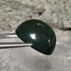 Eliotropio naturale verde da 11,27 ct, taglio rotondo, opaco