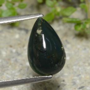 Pietra del sangue Verde naturale da 2.10 ct, Forma a pera, Opaco