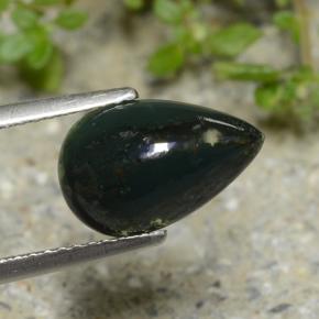 Pietra del sangue Verde naturale da 2.10 ct, Forma a pera, Opaco