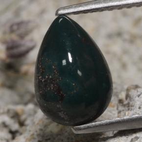 Eliotropio naturale verde da 1,79 ct, taglio a pera, opaco