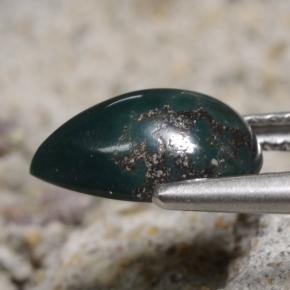 Eliotropio naturale verde da 1,79 ct, taglio a pera, opaco