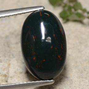Eliotropio naturale verde da 5,49 ct, taglio ovale, opaco