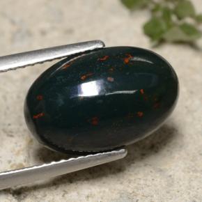Eliotropio naturale verde da 5,49 ct, taglio ovale, opaco