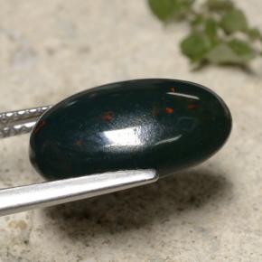Eliotropio naturale verde da 5,49 ct, taglio ovale, opaco