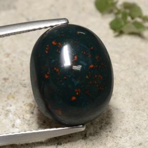 Eliotropio naturale verde da 12,57 ct, taglio ovale, opaco
