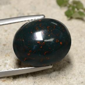 Eliotropio naturale verde da 12,57 ct, taglio ovale, opaco