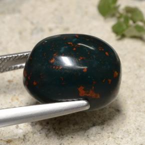 Eliotropio naturale verde da 12,57 ct, taglio ovale, opaco