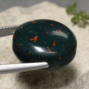 Eliotropio naturale verde da 19,71 ct, taglio ovale, opaco