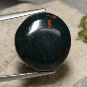 Pietra del sangue Verde scuro naturale da 17.09 ct, Taglio rotondo, Opaco