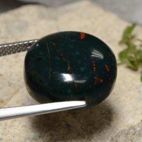 Pietra del sangue Verde scuro naturale da 17.09 ct, Taglio rotondo, Opaco