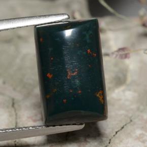 Eliotropio naturale verde da 5,62 ct, baguette, opaco