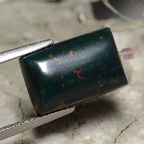 Eliotropio naturale verde da 5,62 ct, baguette, opaco