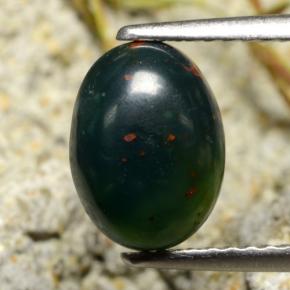Eliotropio naturale verde da 1,80 ct, taglio ovale, opaco