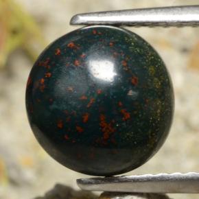 Eliotropio naturale verde da 2,69 ct, taglio rotondo, opaco