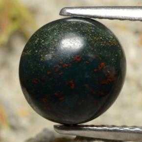 Eliotropio naturale verde da 2,69 ct, taglio rotondo, opaco