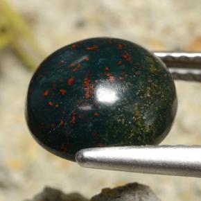 Eliotropio naturale verde da 2,69 ct, taglio rotondo, opaco