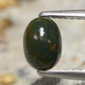 Pietra del sangue Verde naturale da 0.83 ct, Taglio ovale, Opaco