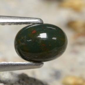 Pietra del sangue Verde naturale da 0.83 ct, Taglio ovale, Opaco