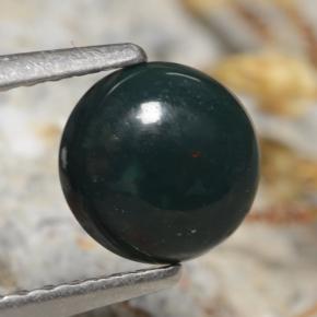 Eliotropio naturale verde da 0,84 ct, taglio rotondo, opaco