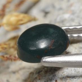 Eliotropio naturale verde da 0,84 ct, taglio rotondo, opaco