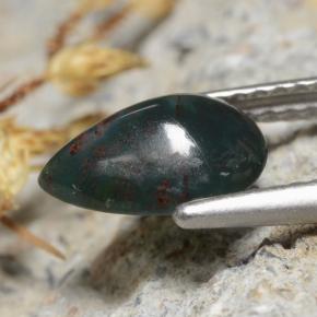 Eliotropio naturale verde da 1,26 ct, taglio a pera, opaco