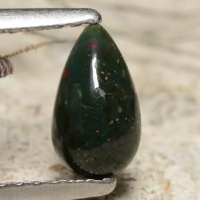 Pietra del sangue Verde naturale da 0.49 ct, Forma a pera, Opaco