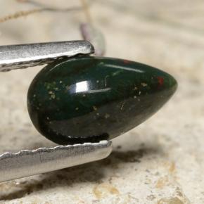 Pietra del sangue Verde naturale da 0.49 ct, Forma a pera, Opaco