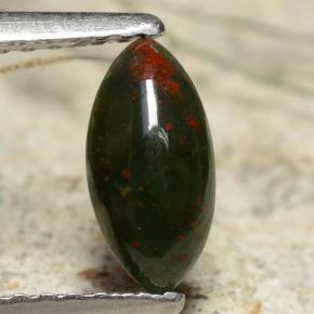 Pietra del sangue Verde naturale da 0.45 ct, Taglio marquise, Opaco