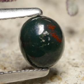 Eliotropio naturale verde da 0,43 ct, taglio ovale, opaco