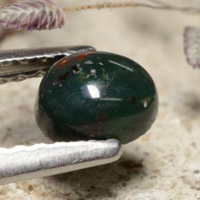 Eliotropio naturale verde da 0,43 ct, taglio ovale, opaco