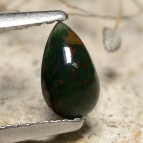 Pietra del sangue Verde naturale da 0.44 ct, Forma a pera, Opaco