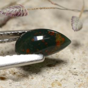 Pietra del sangue Verde naturale da 0.44 ct, Forma a pera, Opaco