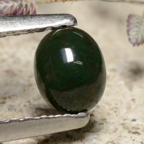 Pietra del sangue Verde naturale da 0.36 ct, Taglio ovale, Opaco