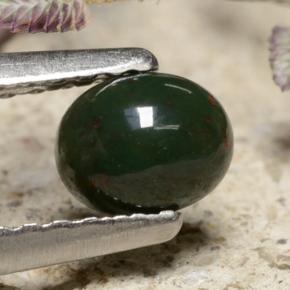 Pietra del sangue Verde naturale da 0.36 ct, Taglio ovale, Opaco